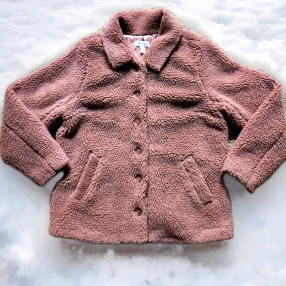 Denim+Company Sherpa Jacket Size M Color Mauve